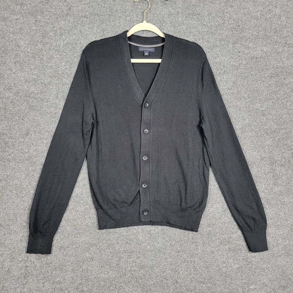 BANANA REPUBLIC Black Silk Cashmere Blend Button Cardigan Academia SIZE SMALL - Picture 3 of 11